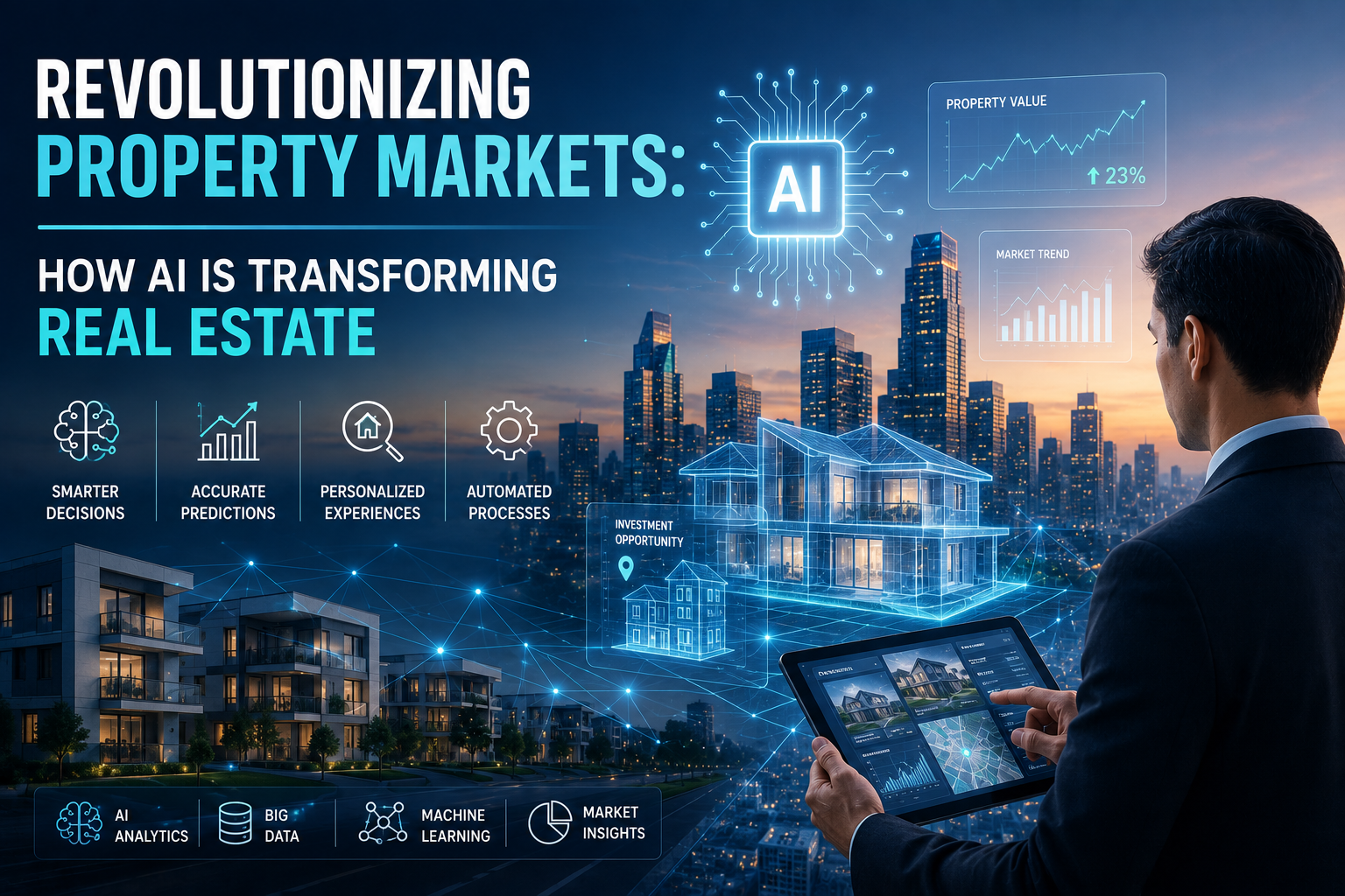 AI in real estate transforming property search, valuation, marketing, investment analysis, and property management